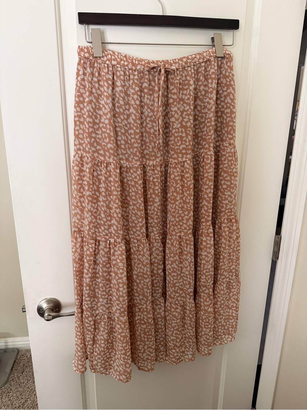Aerie Light Pink Tiered Maxi Skirt